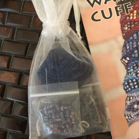 2 DIY complete Beaded Waves Cuff Bracelet Kits by Nelkin Designs.Moonless/Silver - Picture 9 of 9